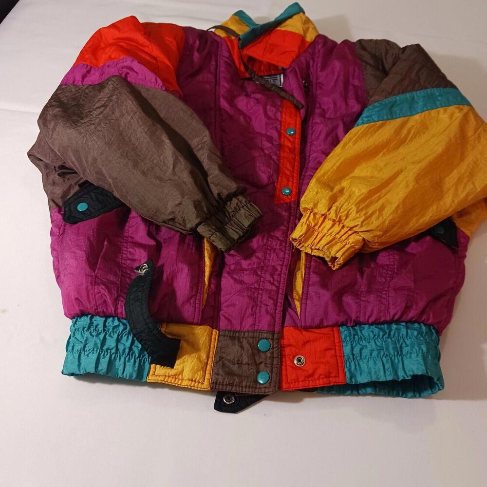 Vintage P.A. Originals Women’s Multicolor Pockets Jacket Coat Size S Retro 90s - Picture 10 of 14